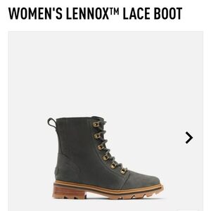 Sorel woman's Lennox suede gray  waterproof lace up boots,size 8.5